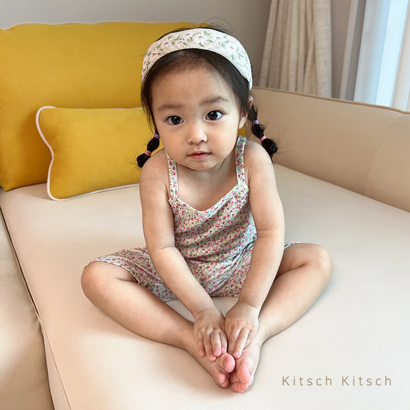 Kitsch Kitsch - Korean Baby Fashion - #babygirlfashion - Flower String Sleeveless Set - 2