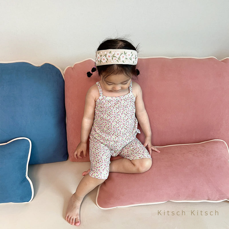 Kitsch Kitsch - Korean Baby Fashion - #babylifestyle - Flower String Sleeveless Set - 3