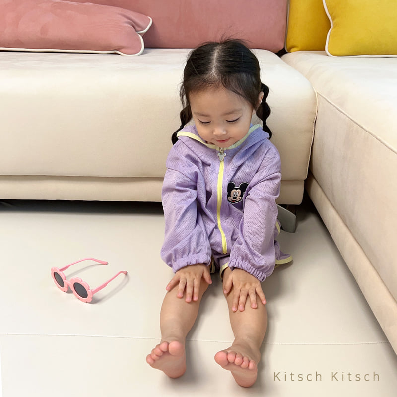 Kitsch Kitsch - Korean Baby Fashion - #onlinebabyboutique - M Mesh Zip-up Set - 3
