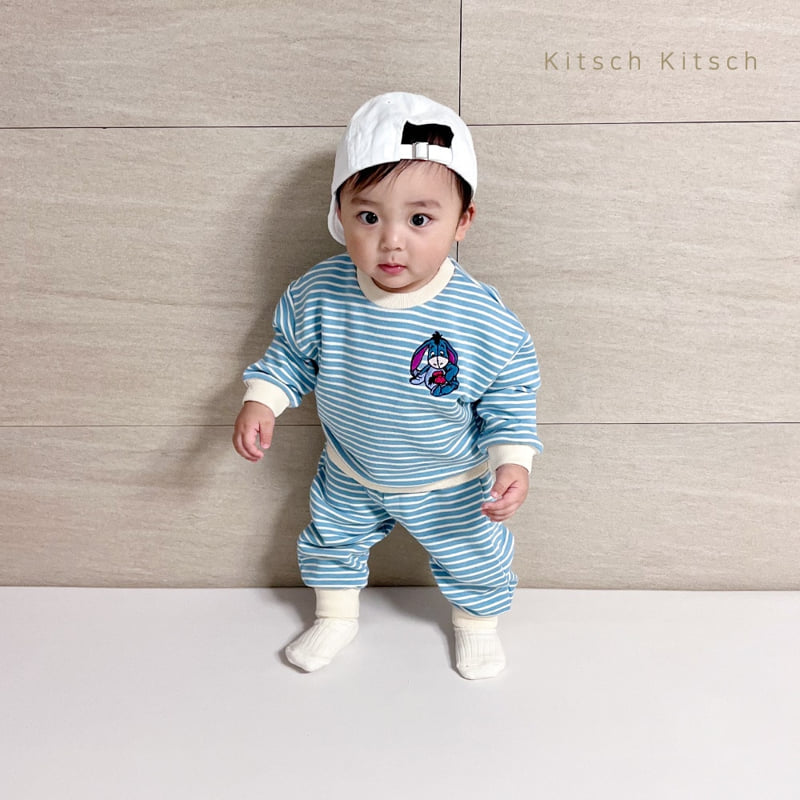 Kitsch Kitsch - Korean Children Fashion - #childofig - D Stripe Top Bottom Set - 9