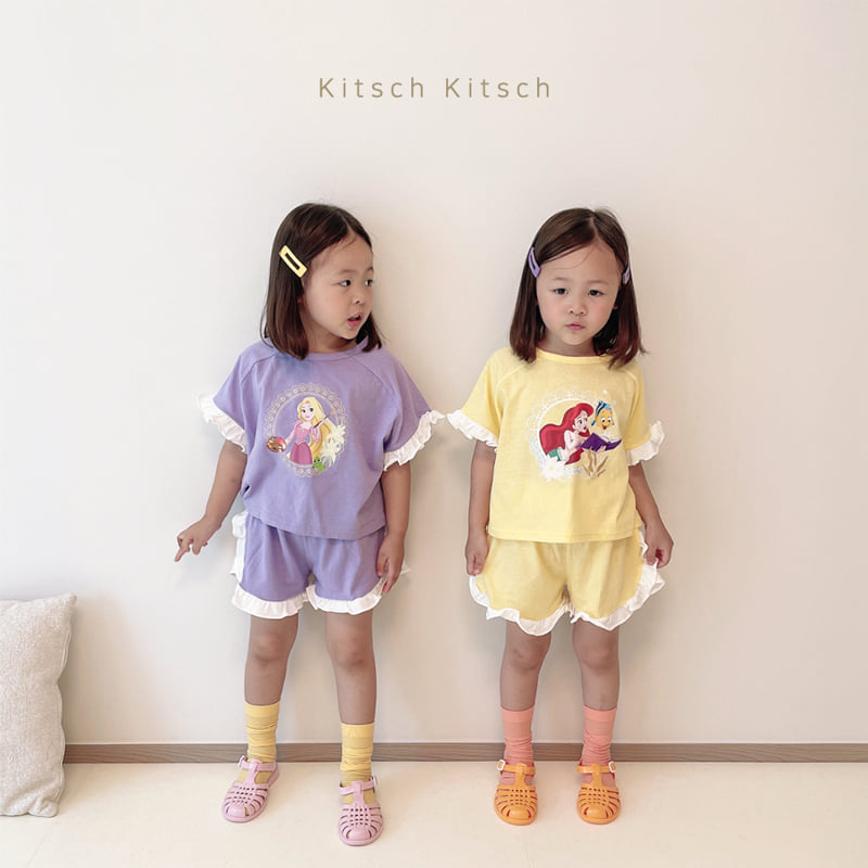 Kitsch Kitsch - Korean Children Fashion - #discoveringself - Princess Frill Top Bottom Set - 2