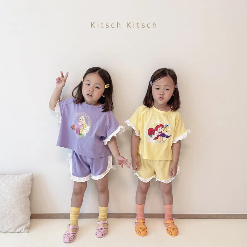 Kitsch Kitsch - Korean Children Fashion - #fashionkids - Princess Frill Top Bottom Set - 3