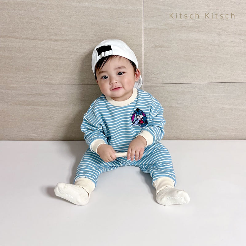 Kitsch Kitsch - Korean Children Fashion - #minifashionista - D Stripe Top Bottom Set - 7