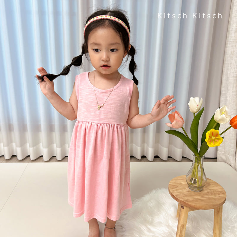 Kitsch Kitsch - Korean Children Fashion - #minifashionista - Sleeveless Slub One-piece