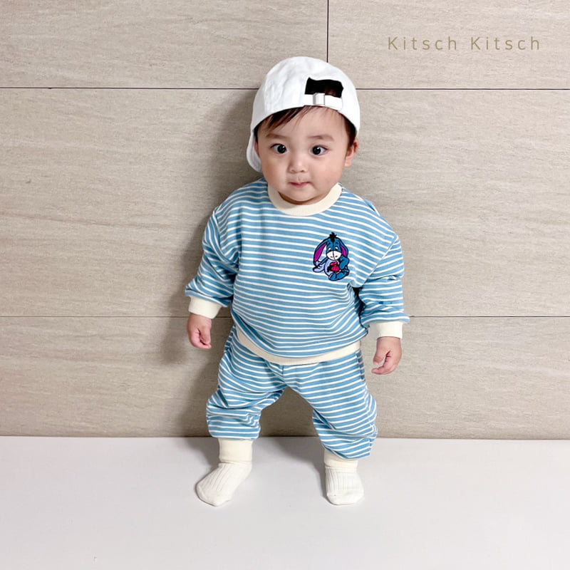 Kitsch Kitsch - Korean Children Fashion - #prettylittlegirls - D Stripe Top Bottom Set - 8