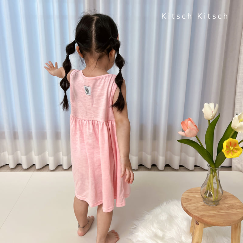 Kitsch Kitsch - Korean Children Fashion - #prettylittlegirls - Sleeveless Slub One-piece - 2
