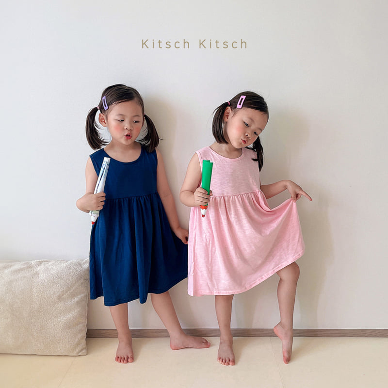 Kitsch Kitsch - Korean Children Fashion - #stylishchildhood - Sleeveless Slub One-piece - 5