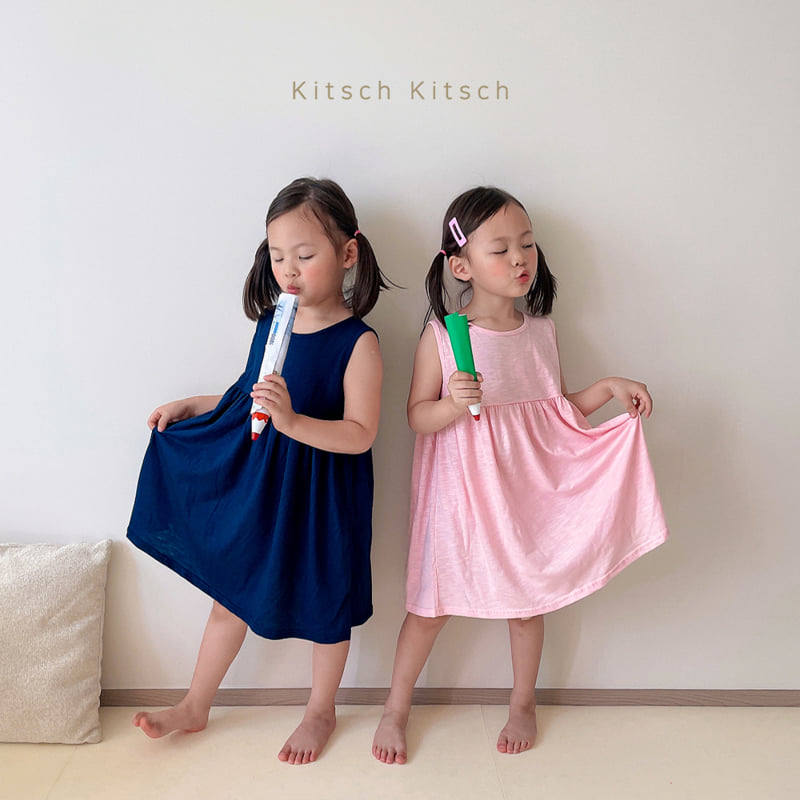 Kitsch Kitsch - Korean Children Fashion - #todddlerfashion - Sleeveless Slub One-piece - 3