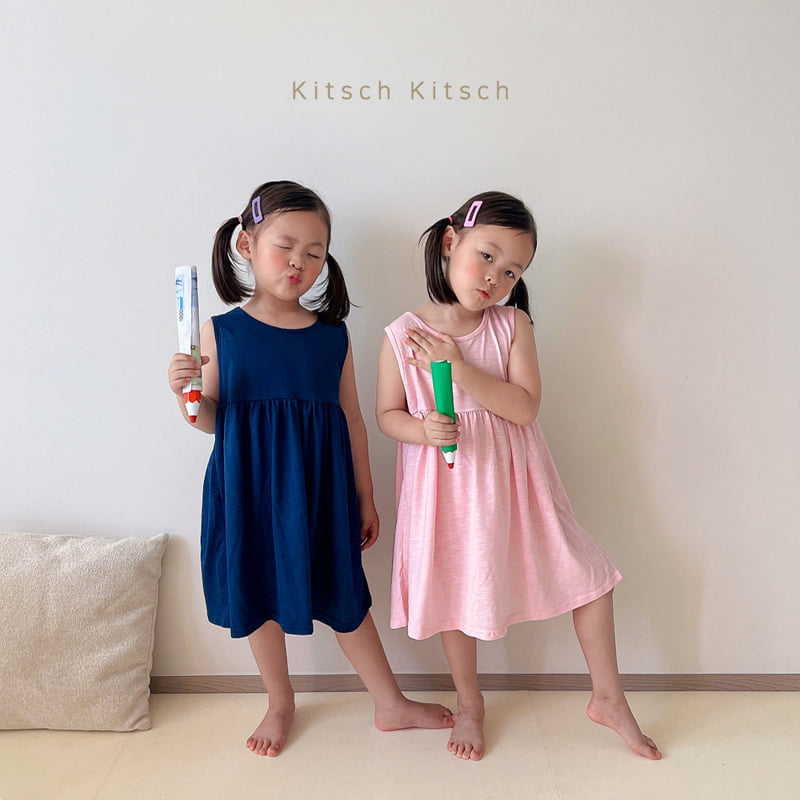 Kitsch Kitsch - Korean Children Fashion - #todddlerfashion - Sleeveless Slub One-piece - 4