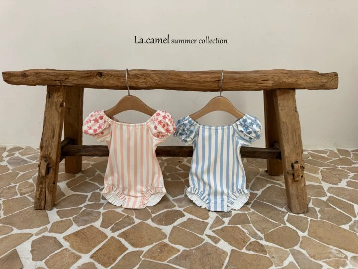 La Camel - Korean Baby Fashion - #babygirlfashion - Coco stripe Swimwear - 2
