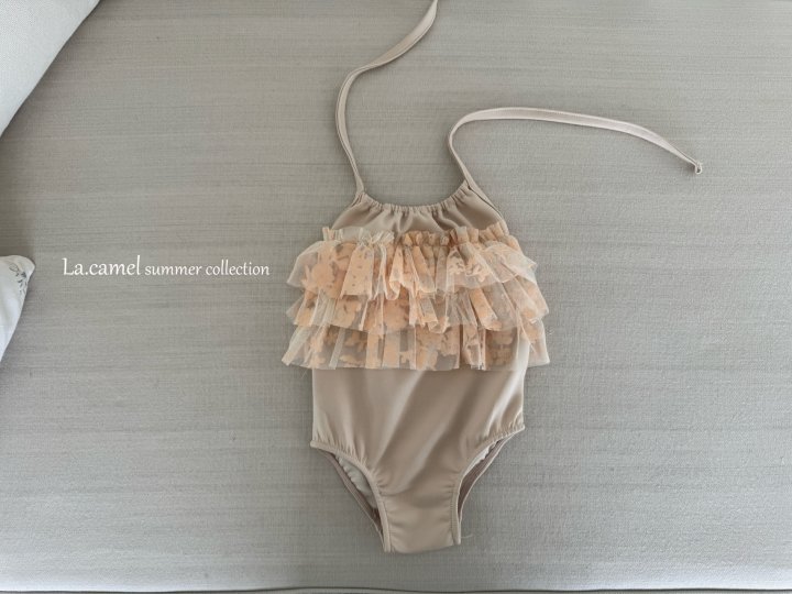 La Camel - Korean Baby Fashion - #babyoninstagram - Beige Frill Swimwear - 4