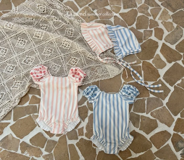 La Camel - Korean Baby Fashion - #babyoutfit - Coco stripe Swimwear - 6