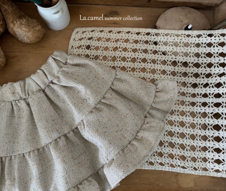 La Camel - Korean Baby Fashion - #onlinebabyboutique - Tweed Skirt - 2