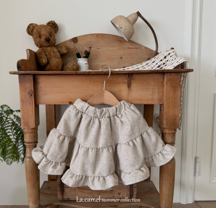 La Camel - Korean Baby Fashion - #onlinebabyshop - Tweed Skirt - 4