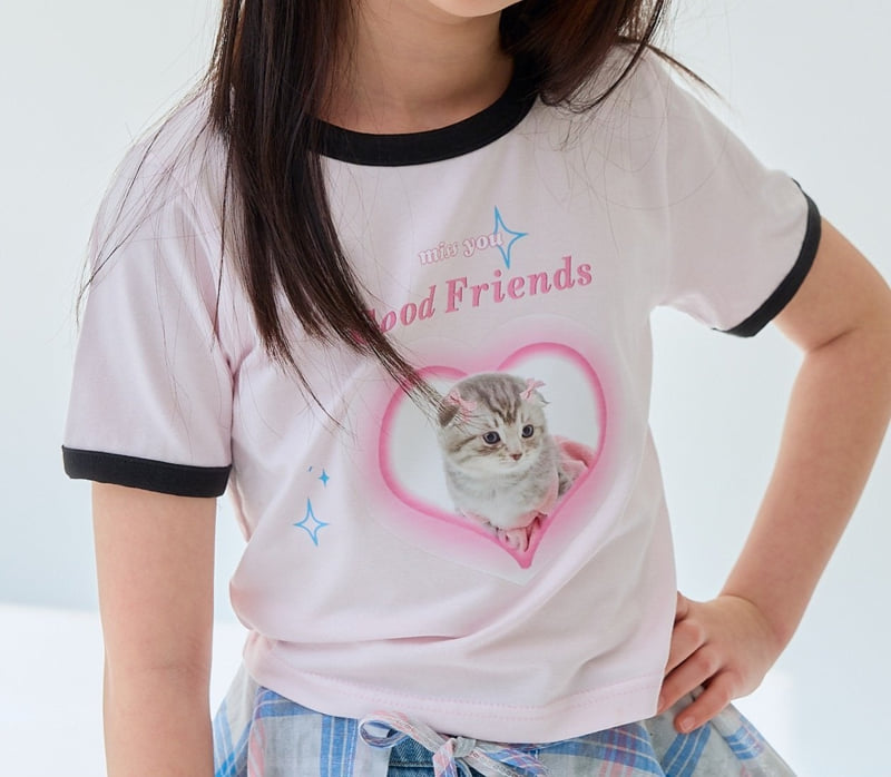 Lilas - Korean Children Fashion - #childrensboutique - Heart Cat Tee - 12