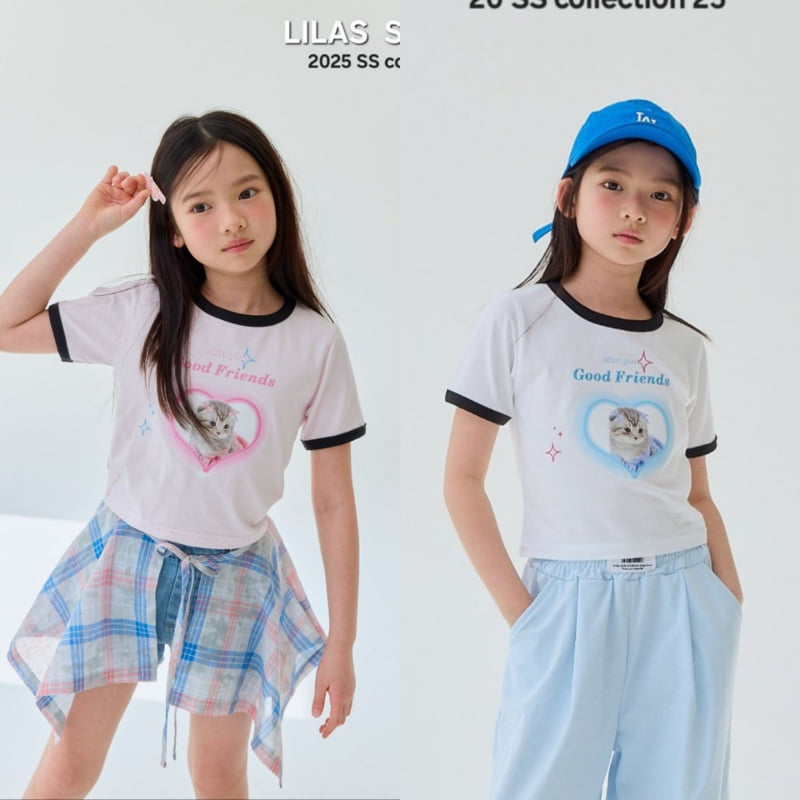 Lilas - Korean Children Fashion - #fashionkids - Heart Cat Tee