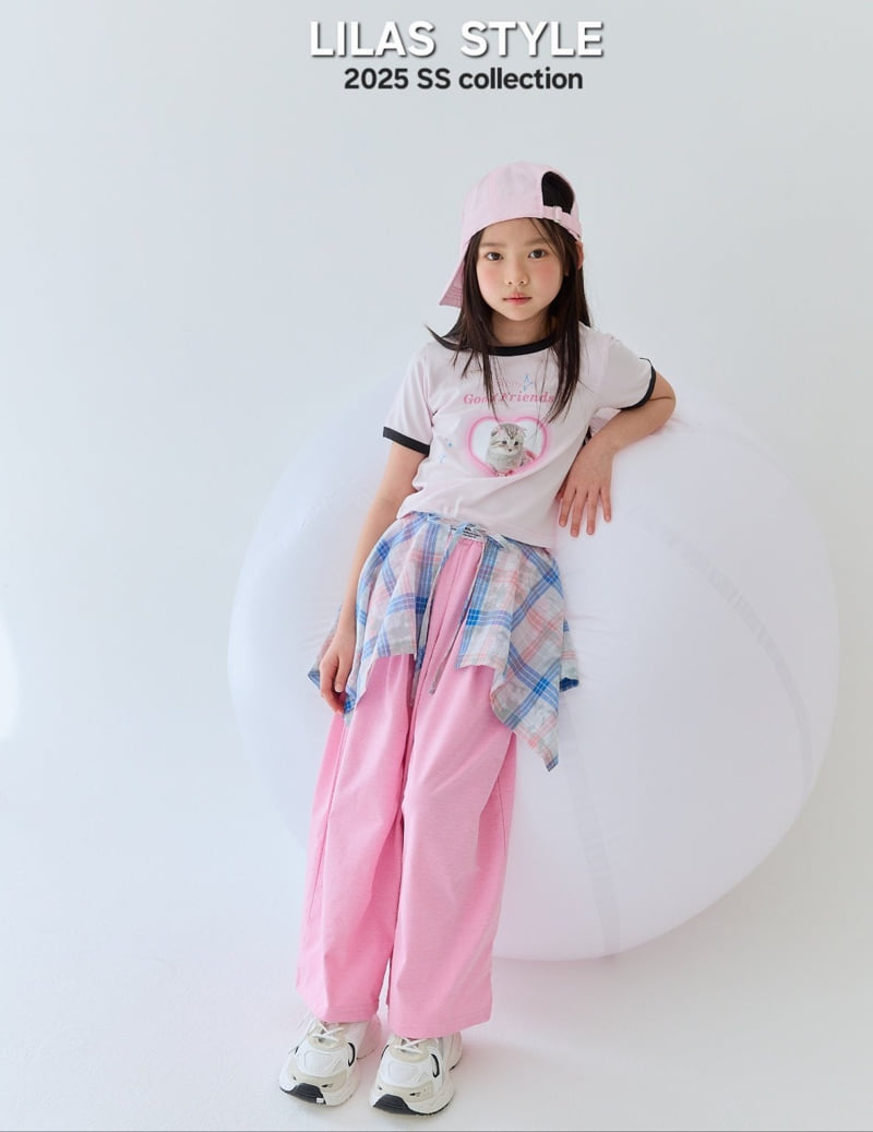 Lilas - Korean Children Fashion - #kidsshorts - Heart Cat Tee - 2
