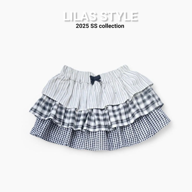 Lilas - Korean Children Fashion - #prettylittlegirls - Triple Check Skirt - 6