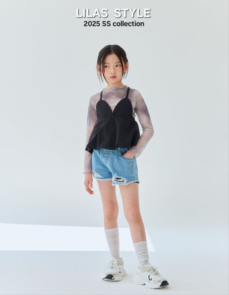 Lilas - Korean Children Fashion - #stylishchildhood - Check Balloon Sleeveless Tee - 7