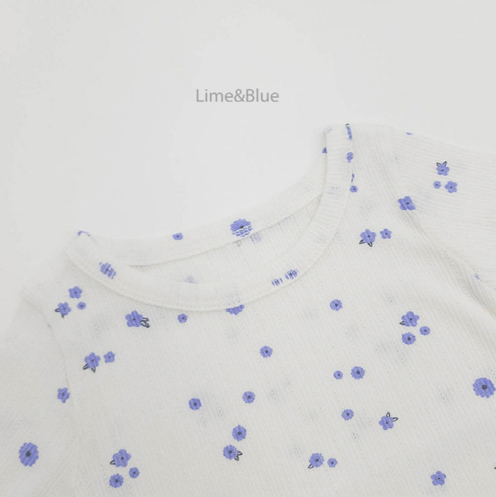 Lime & Blue - Korean Baby Fashion - #babylifestyle - Momo Blooming Top Bottom Set - 4