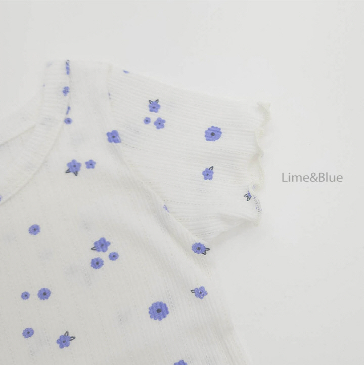 Lime & Blue - Korean Baby Fashion - #babyootd - Momo Blooming Top Bottom Set - 5