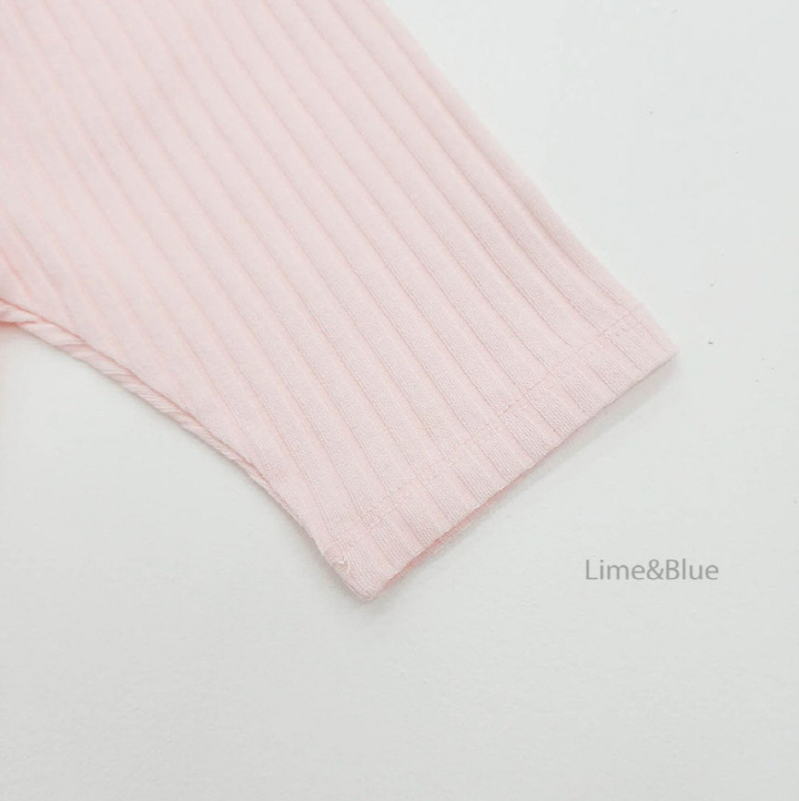 Lime & Blue - Korean Baby Fashion - #babywear - Modal Button Rib Top Bottom Set - 9