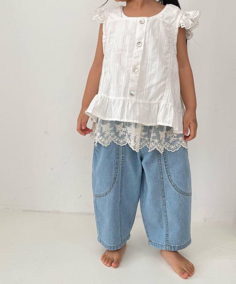 Lovin - Korean Baby Fashion - #babyboutique - Two Slit Denim Pants - 4