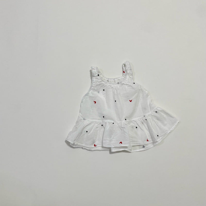Lovin - Korean Baby Fashion - #onlinebabyshop - Heart Dot Sleeveless Blouse - 12