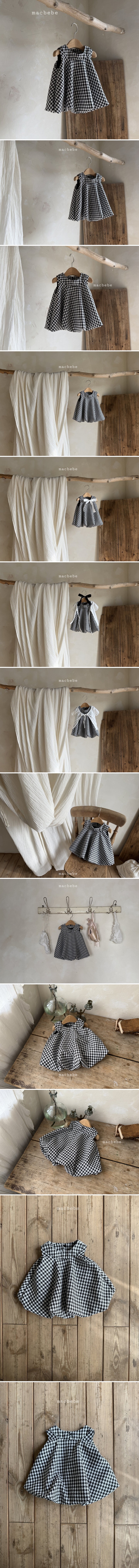 Mac - Korean Baby Fashion - #babyboutiqueclothing - Check Balloon One-piece