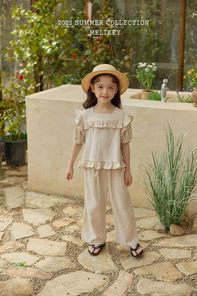 Melikey - Korean Children Fashion - #Kfashion4kids - Frill Linen Set - 6