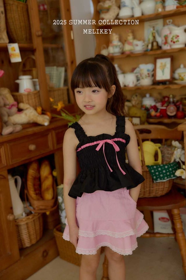 Melikey - Korean Children Fashion - #kidzfashiontrend - Jenny Ribbon Sleeveless Blouse - 4