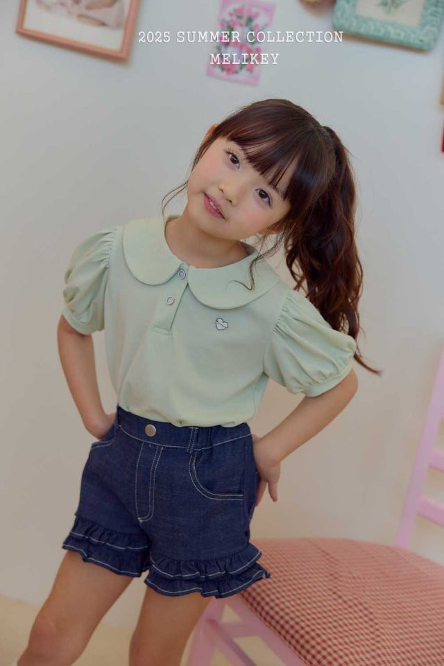 Melikey - Korean Children Fashion - #Kfashion4kids - Heart Label Collar Tee - 3
