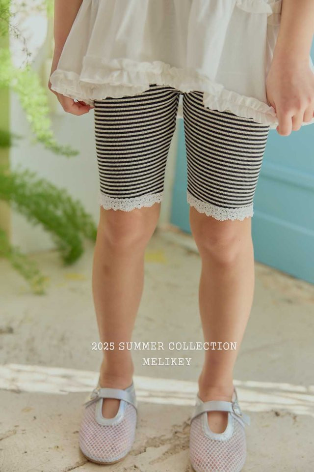 Melikey - Korean Children Fashion - #childofig - Lace Stripe Rib Leggings - 7