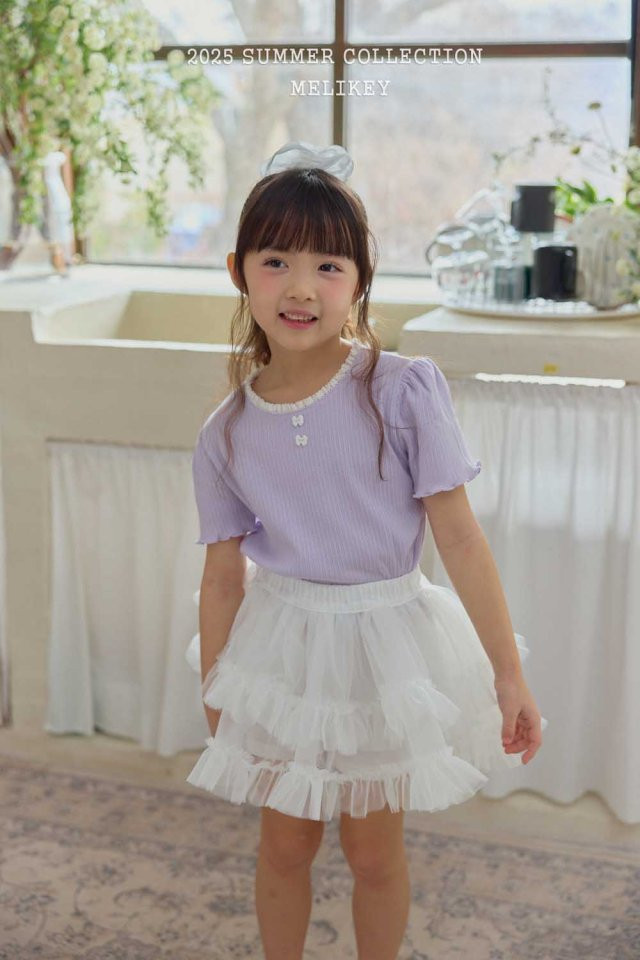 Melikey - Korean Children Fashion - #childofig - Ribbon Button Tee - 3