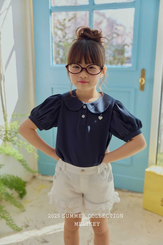 Melikey - Korean Children Fashion - #childofig - Heart Label Collar Tee - 11