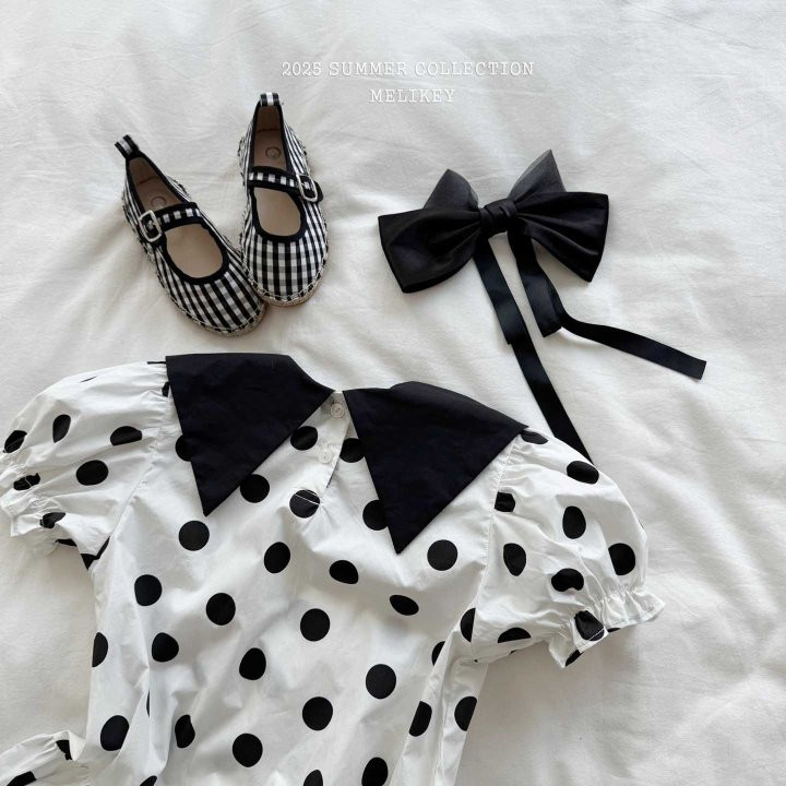 Melikey - Korean Children Fashion - #childrensboutique - Big Ribbon Dot One-piece - 11