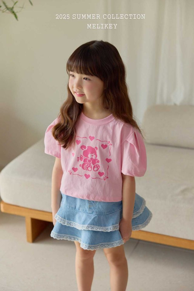 Melikey - Korean Children Fashion - #childrensboutique - Bear Puff Tee - 6