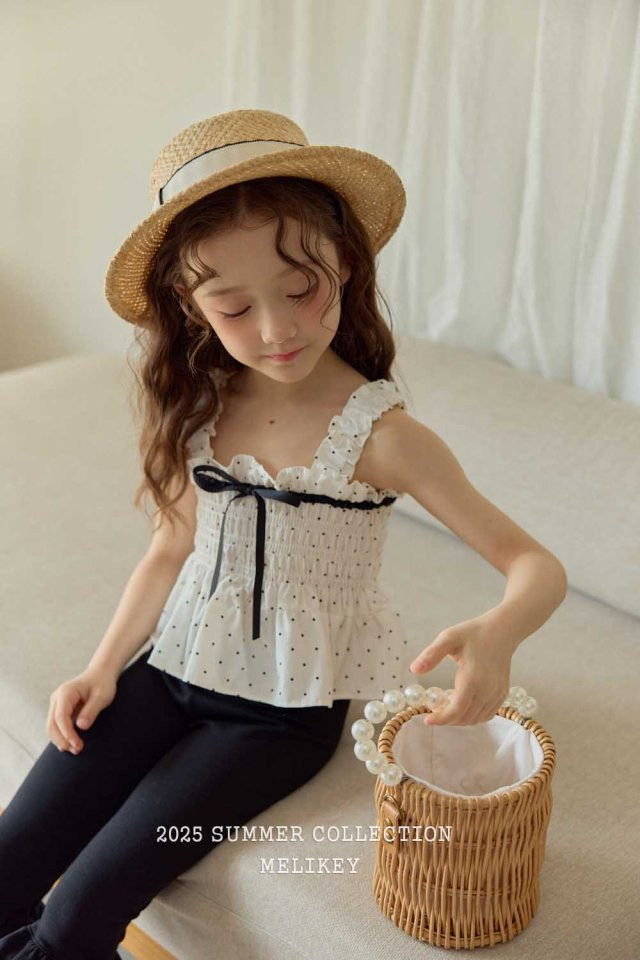 Melikey - Korean Children Fashion - #childrensboutique - Jenny Ribbon Sleeveless Blouse - 11