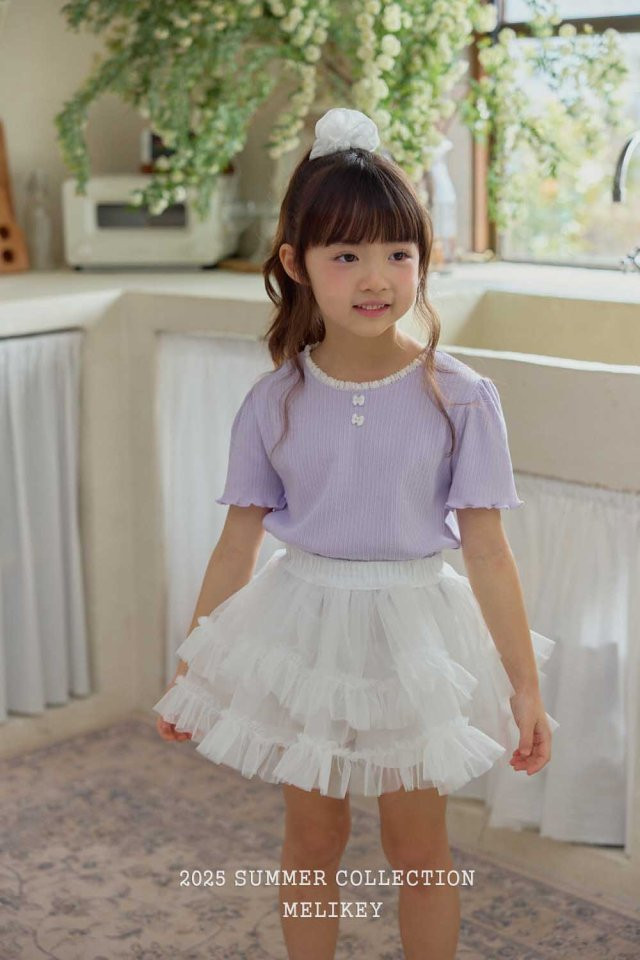 Melikey - Korean Children Fashion - #childofig - Ribbon Button Tee - 4