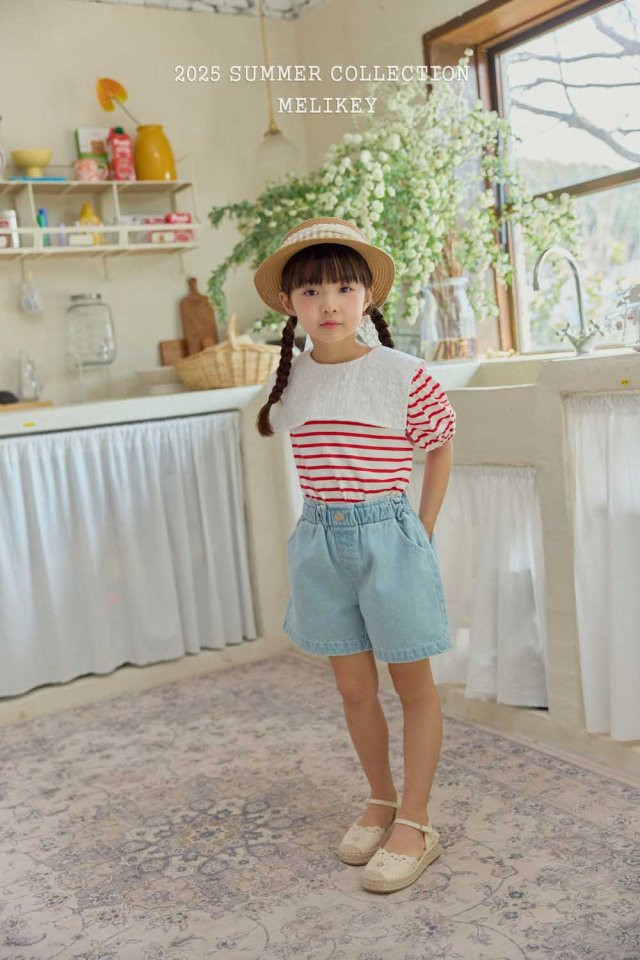 Melikey - Korean Children Fashion - #childrensboutique - Heart Denim Shorts - 4