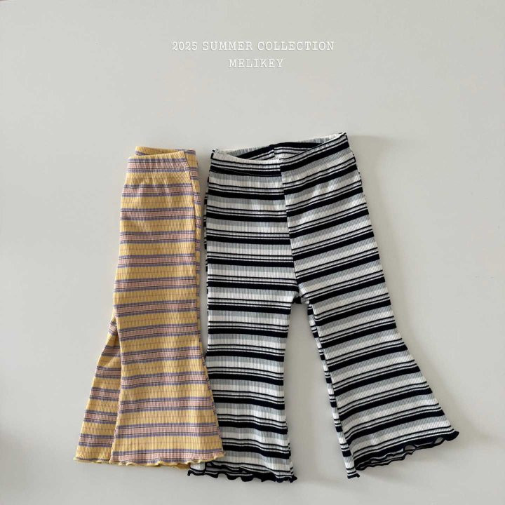 Melikey - Korean Children Fashion - #designkidswear - Color Stripe Bootcut Pants