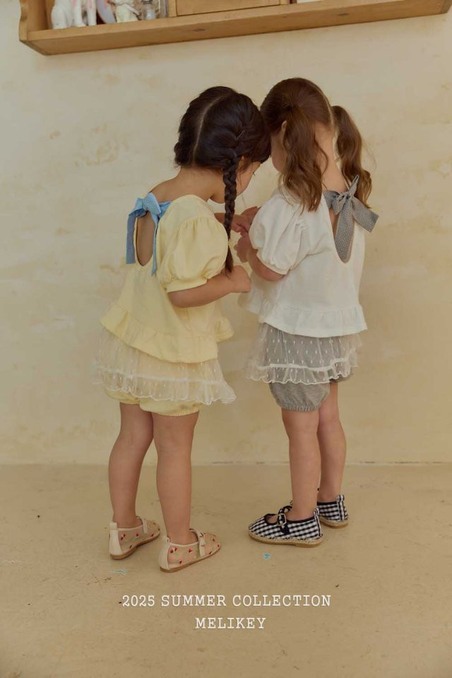 Melikey - Korean Children Fashion - #designkidswear - Lulu Frill Ribbon Tee - 3