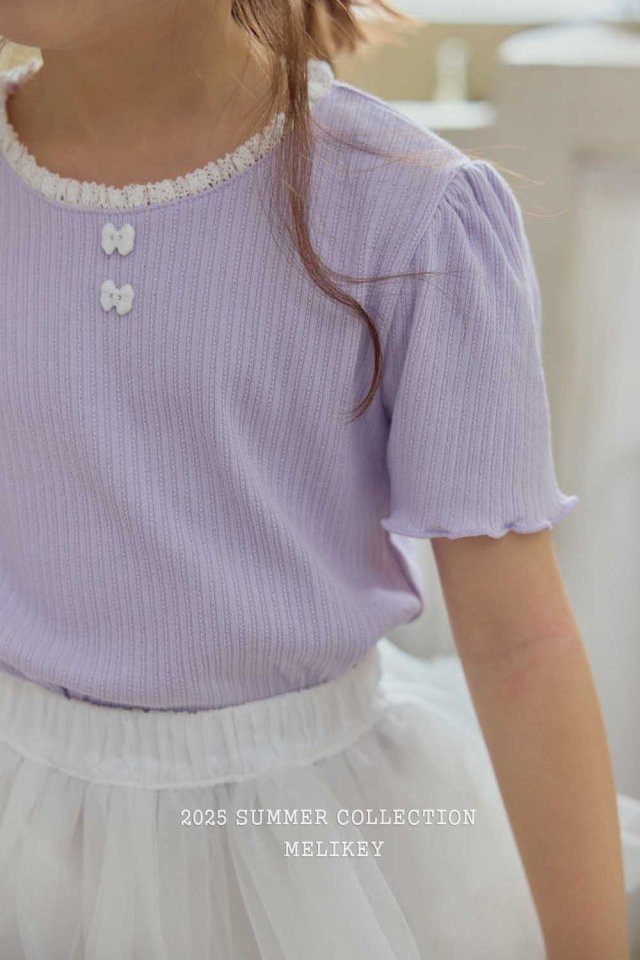 Melikey - Korean Children Fashion - #designkidswear - Ribbon Button Tee - 5