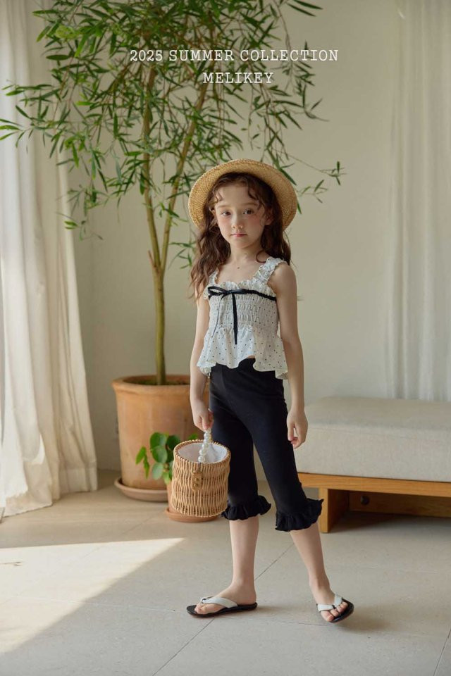 Melikey - Korean Children Fashion - #discoveringself - Frill Black Leggings - 10