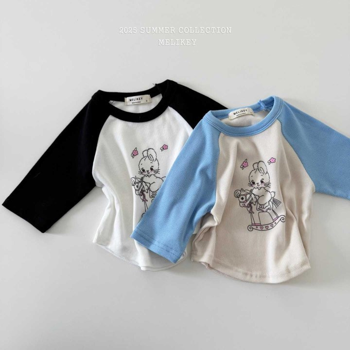 Melikey - Korean Children Fashion - #discoveringself - Rabbit Raglan Tee