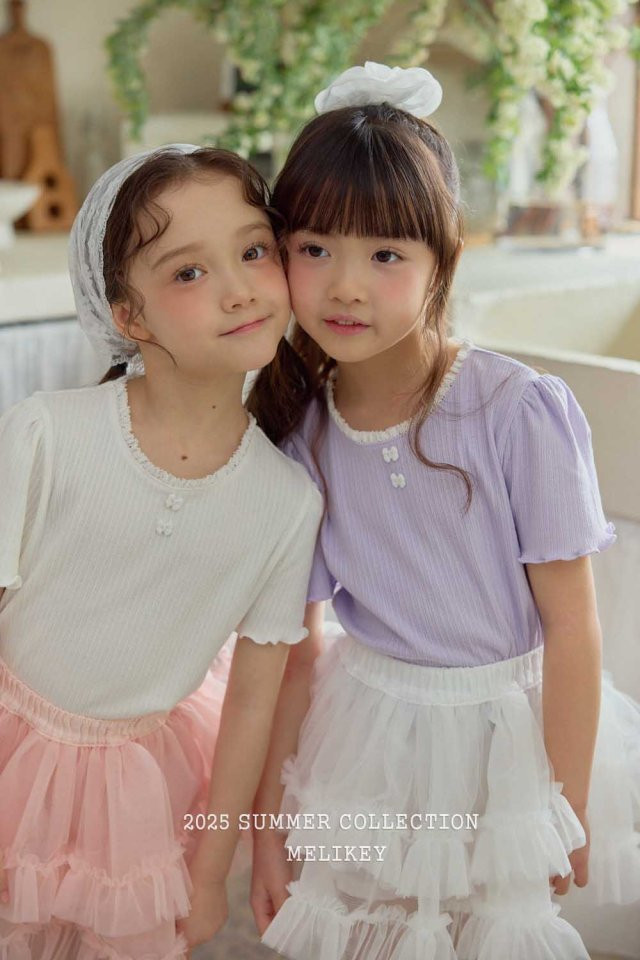 Melikey - Korean Children Fashion - #discoveringself - Ribbon Button Tee - 6