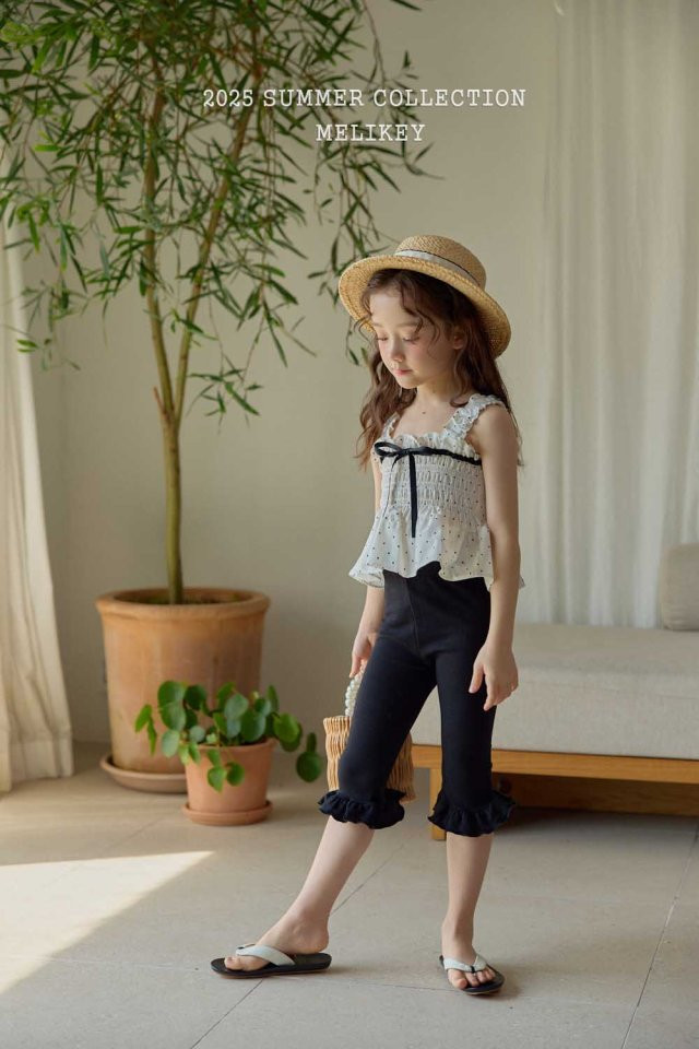 Melikey - Korean Children Fashion - #fashionkids - Frill Black Leggings - 11