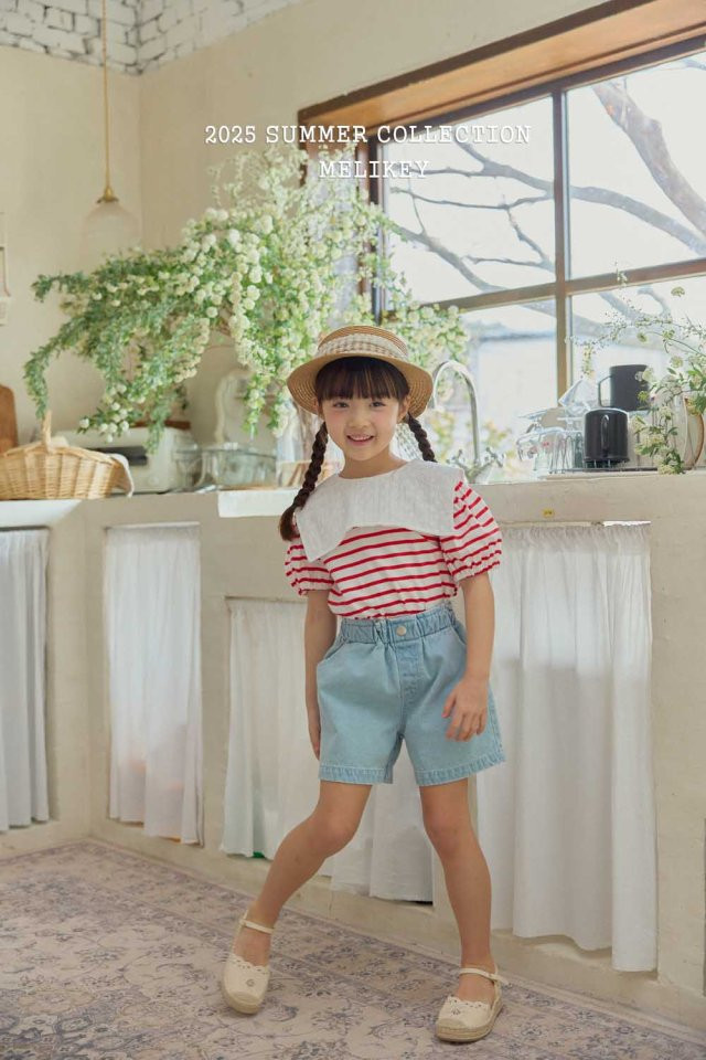 Melikey - Korean Children Fashion - #fashionkids - Heart Denim Shorts - 6