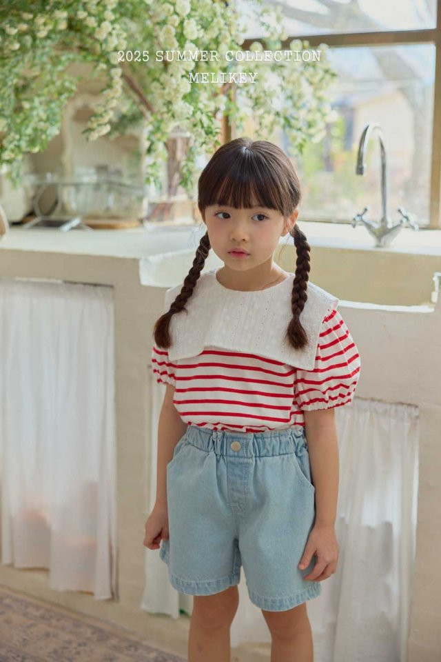 Melikey - Korean Children Fashion - #kidsshorts - Heart Denim Shorts - 7
