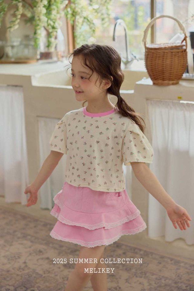 Melikey - Korean Children Fashion - #kidsshorts - Denim Lace Cancan Skirt - 5